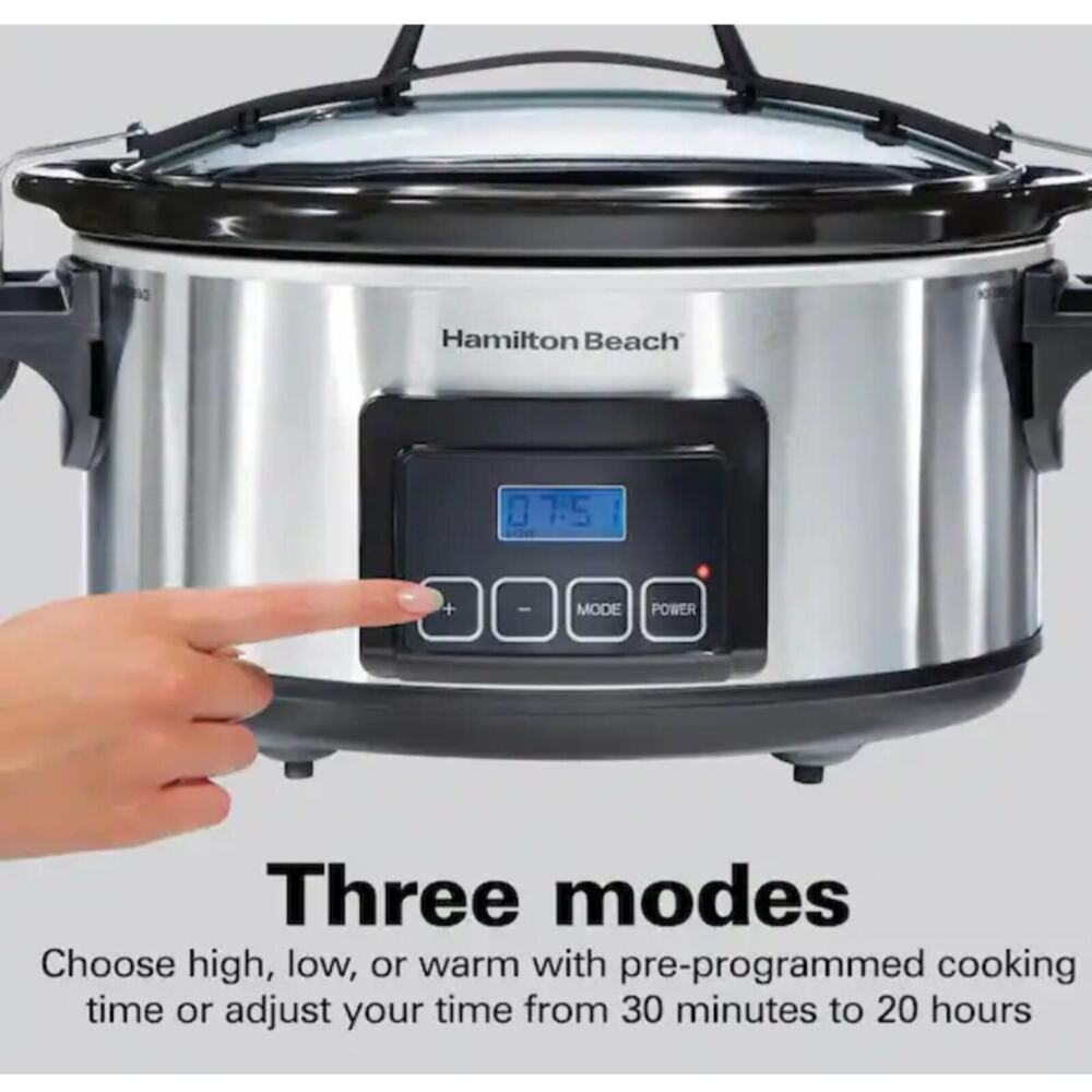 Hamilton Beach 6 Qt Crockpot Slow Cooker Open Box - Picture 3 of 5